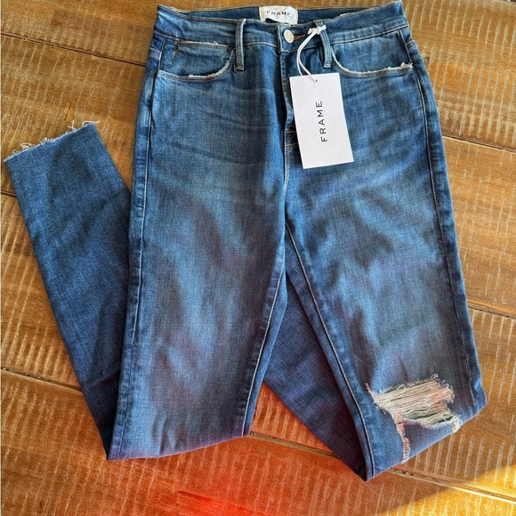 NWT Frame Denim Le High Skinny Earthbound Rips Jeans - Picture 3 of 11